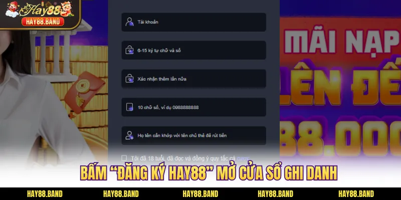 Bấm “Đăng ký” mở cửa sổ ghi danh